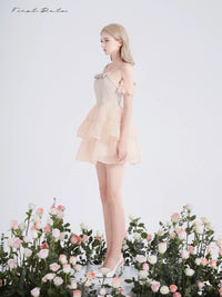 First Date Pink Ruffled Collar Dress