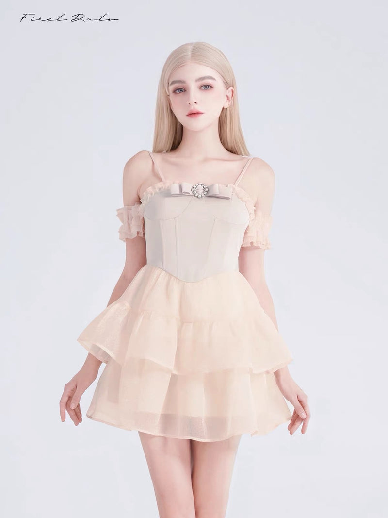 First Date Pink Ruffled Collar Dress