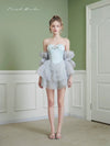 First Date Blue Mermaid Fishbone Puffy Dress