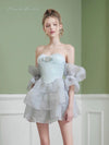 First Date Blue Mermaid Fishbone Puffy Dress