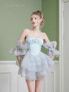 First Date Blue Mermaid Fishbone Puffy Dress