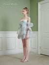 First Date Blue Mermaid Fishbone Puffy Dress