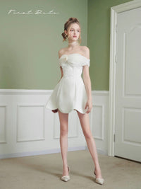 First Date Camellia Off-Shoulder Date Sweet Off-Shoulder Dress