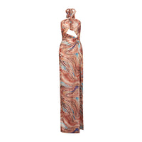 Printed Halter Maxi Dress