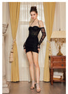 Renée Mesh Corset Hip Wrap Halter Mini Dress