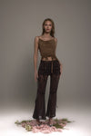 BROWN ORION DRAPE TOP