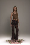 BROWN ORION DRAPE TOP