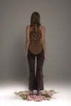 BROWN ORION DRAPE TOP