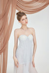 Sheer Luck Thea Sheath Mesh Backless Maxi Dress (Blue)