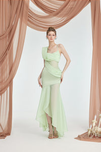 Sheer Luck Ayla Slit HemHalter Maxi Dress