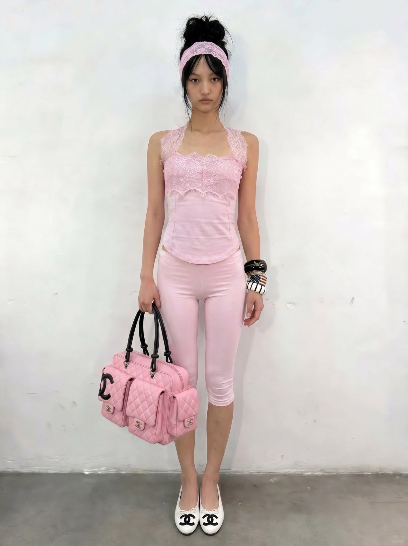 BNFROM baby mint lace holter top [pink]