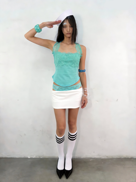 BNFROM baby mint lace holter top [mint green]