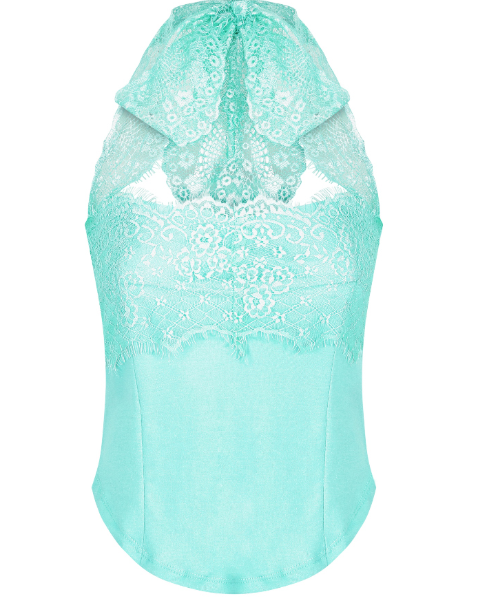 BNFROM baby mint lace holter top [mint green]