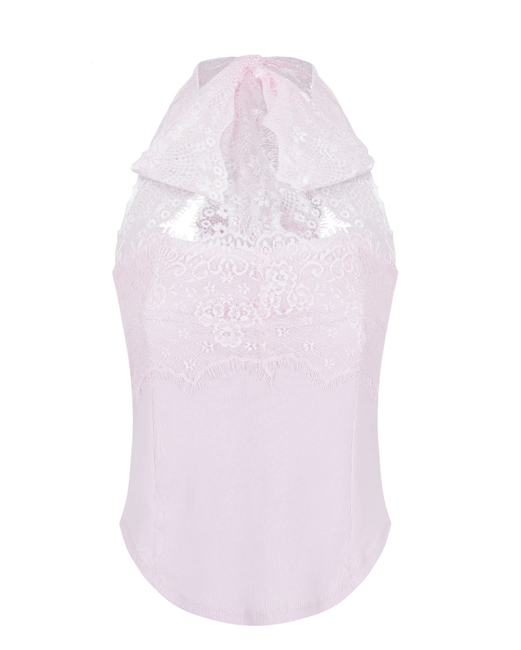 BNFROM baby mint lace holter top [pink]