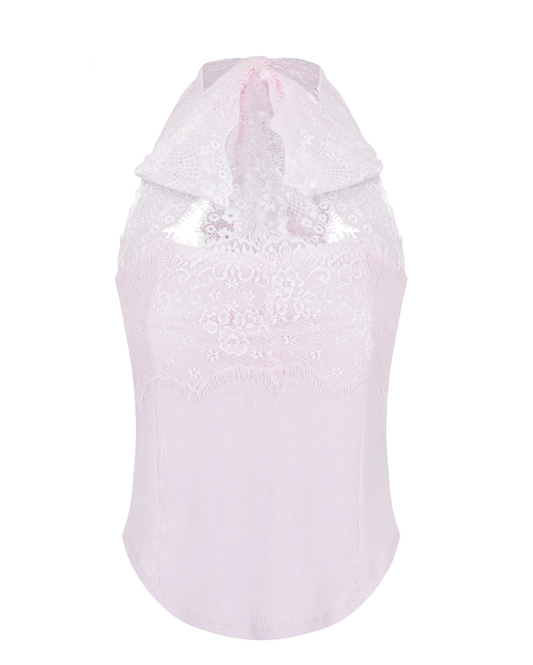 BNFROM baby mint lace holter top [pink]