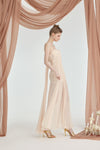 Sheer Luck Thea Sheath Mesh Backless Maxi Dress (Cream)