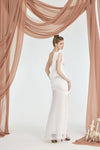 Sheer Luck Ayla Slit HemHalter Maxi Dress (White)