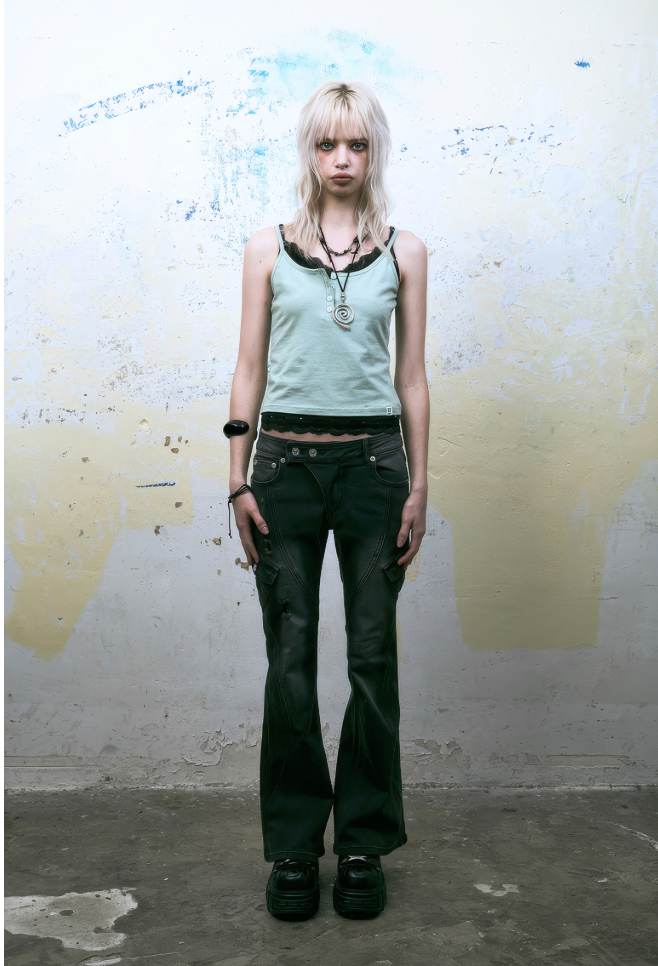 NOTKNOWING Lace Layered Cami Set (MINT&DOT)