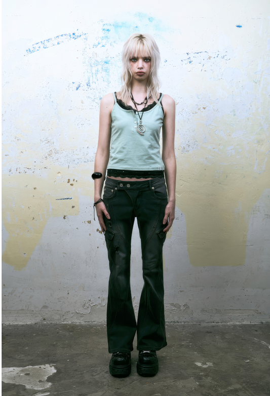 NOTKNOWING Lace Layered Cami Set (MINT&DOT)