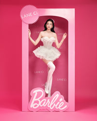 LANE CI Karen White Boned Tube Puff Dress