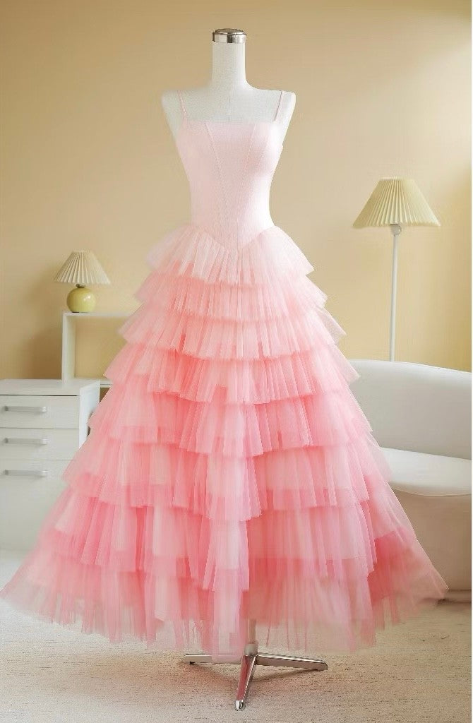 SoVintage Fenny Pink Tulle Tiered Dress