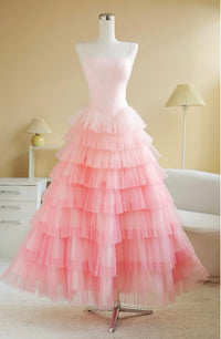 SoVintage Fenny Pink Tulle Tiered Dress