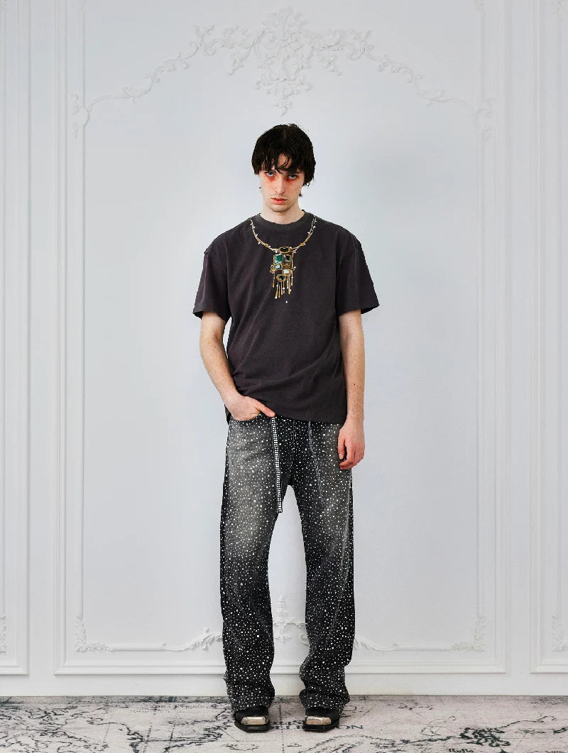 BORC Birth of Royal Child 20K Swarovski Diamond Pants Black