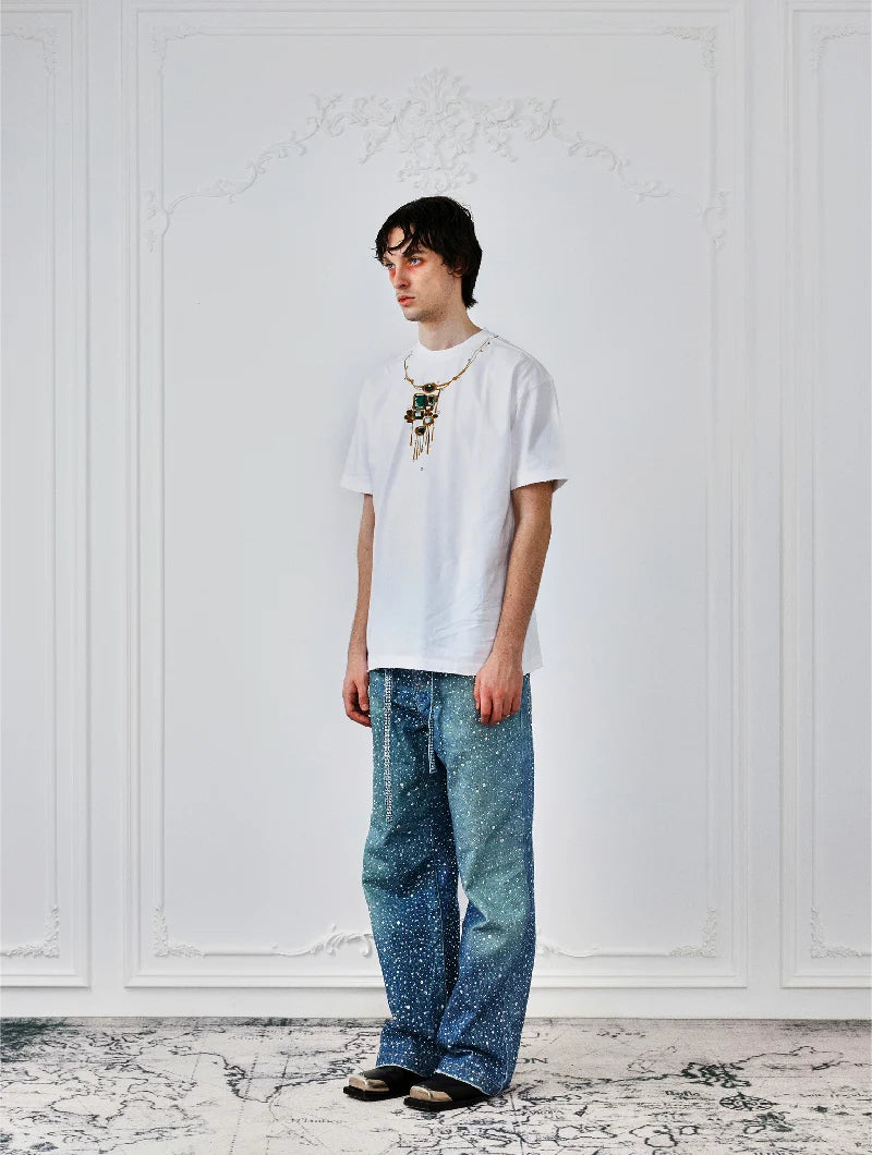 BORC Birth of Royal Child 20K Swarovski Diamond Pants Blue
