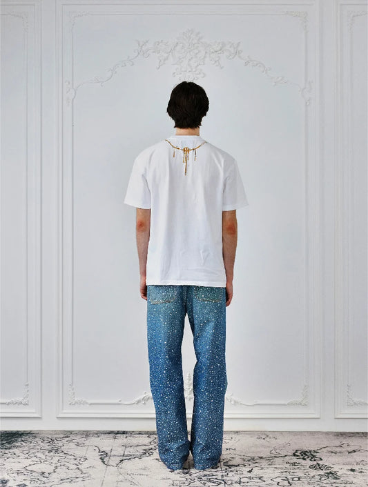 BORC Birth of Royal Child 20K Swarovski Diamond Pants Blue