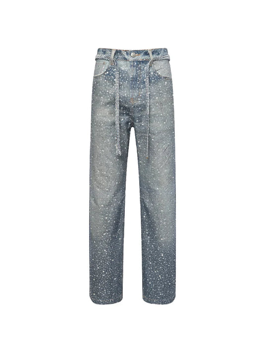 BORC Birth of Royal Child 20K Swarovski Diamond Pants Blue