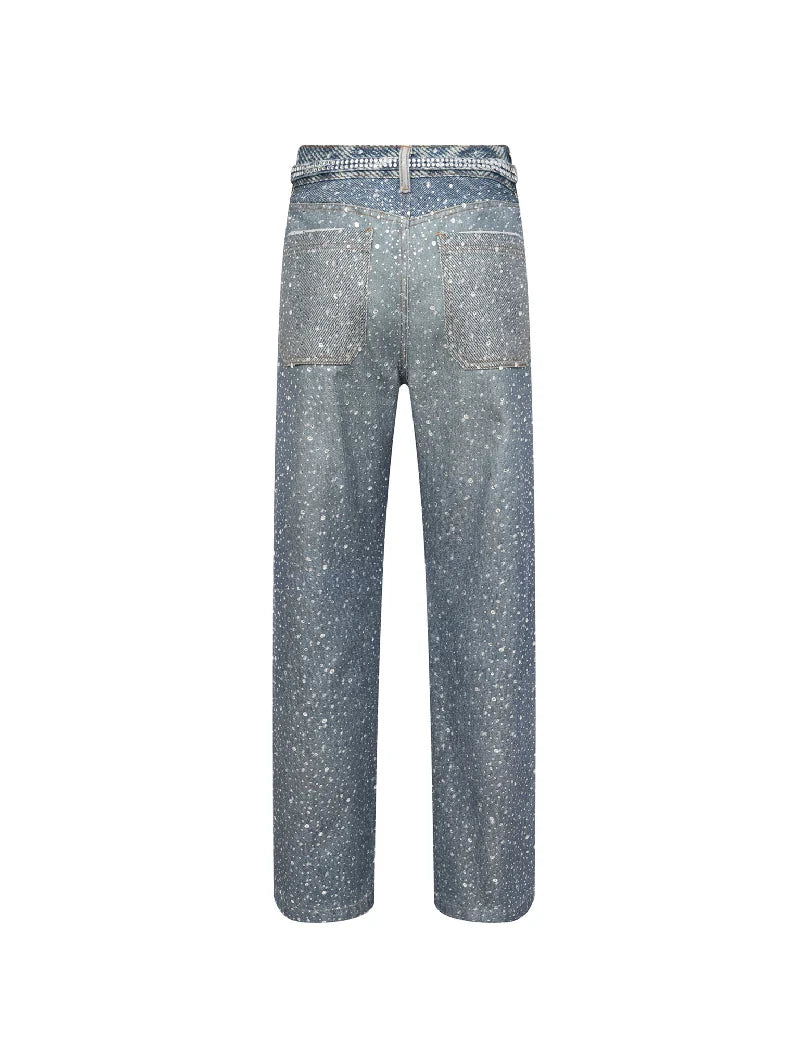 BORC Birth of Royal Child 20K Swarovski Diamond Pants Blue