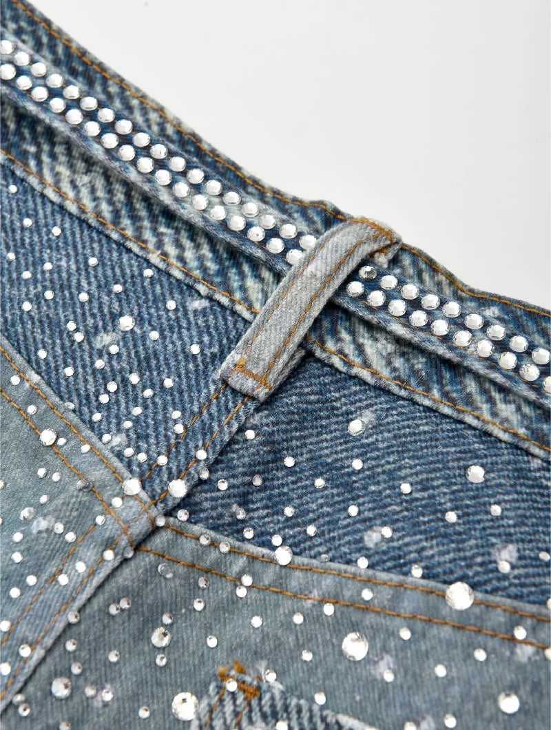 BORC Birth of Royal Child 20K Swarovski Diamond Pants Blue