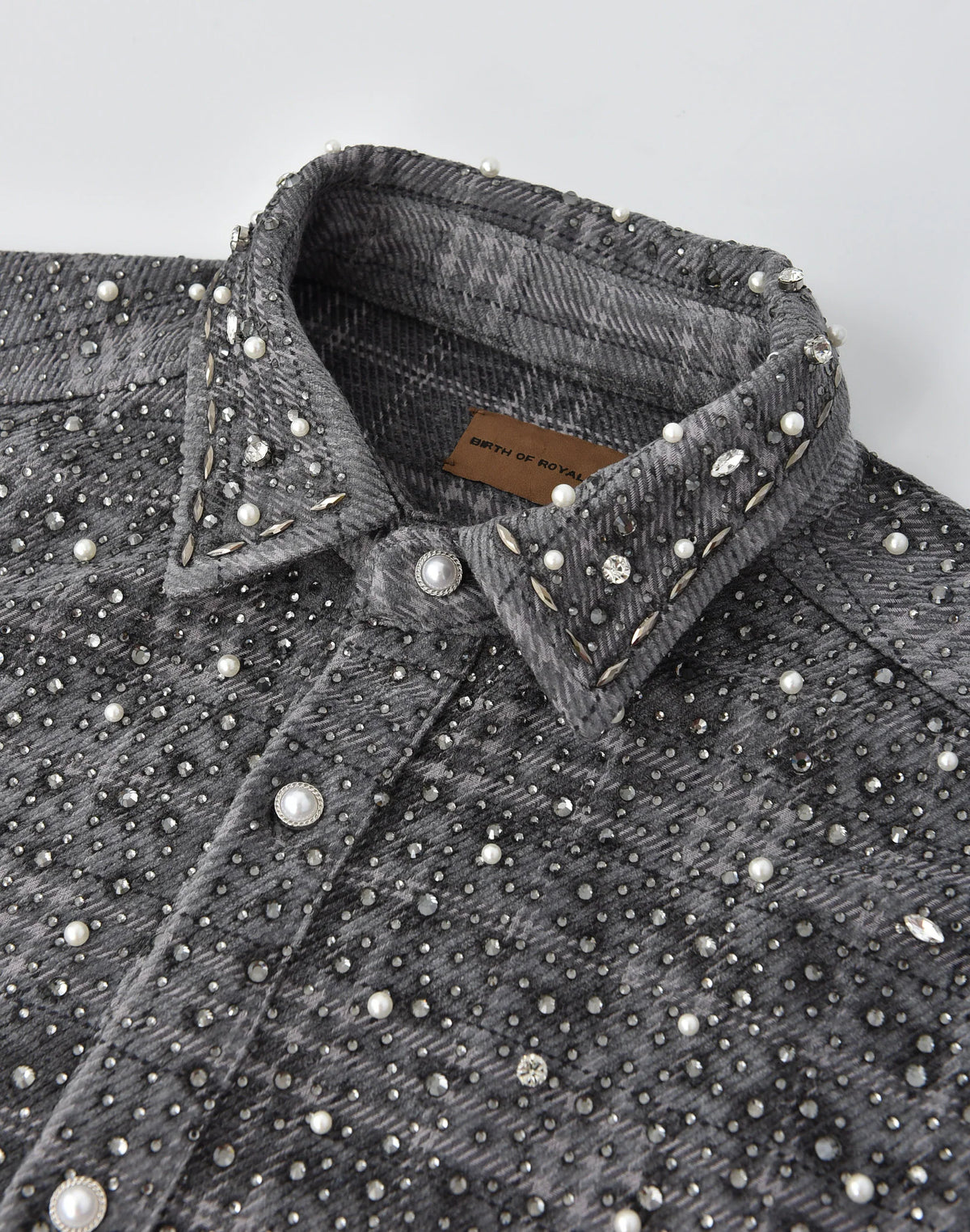 BORC Birth of Royal Child 20K Pearl Diamond Shirt Grey