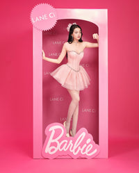 LANE CI Swan White 3D Butterfly Tube Puff Dress