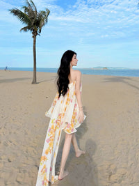 Sheer Luck Thiri雪纺抹胸飘蓬蓬荷叶边连衣裙（雏菊印花）