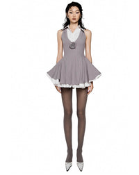 LSOUL Moore Gray Shirt Dress Two-Piece Set