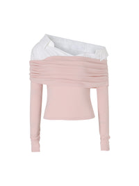 Not Your Rose Lily Off-Shoulder Long-Sleeve Top Pink