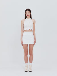 Not Your Rose Clara Halter Top Ivory