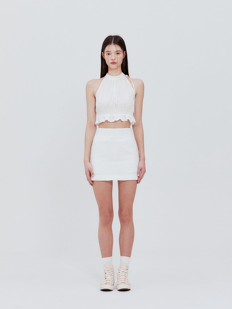 Not Your Rose Clara Halter Top Ivory