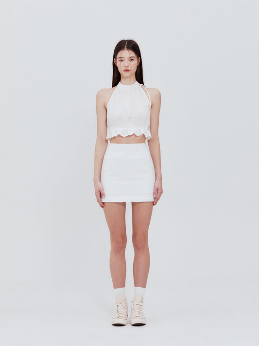 Not Your Rose Clara Halter Top Ivory