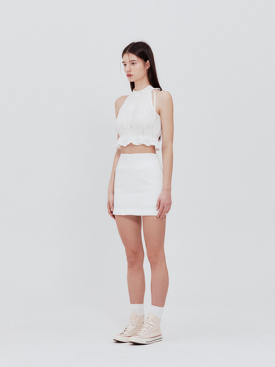 Not Your Rose Clara Halter Top Ivory