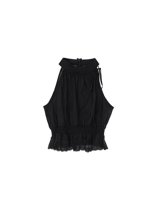 Not Your Rose Clara Halter Top Black