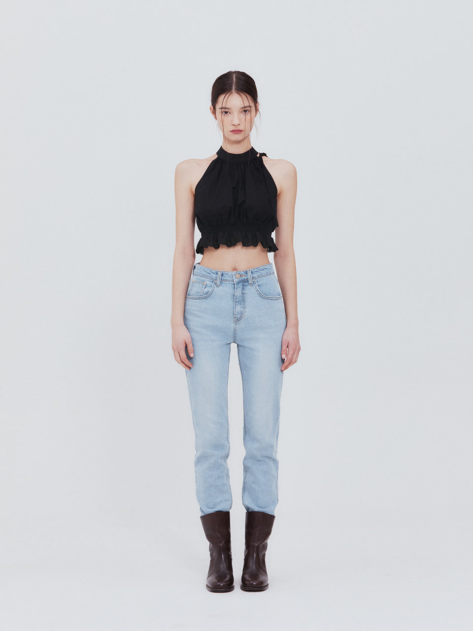 Not Your Rose Clara Halter Top Black
