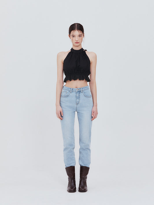 Not Your Rose Clara Halter Top Black