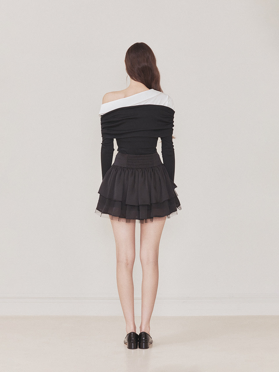 Not Your Rose Lily Off-Shoulder Long-Sleeve Top Black
