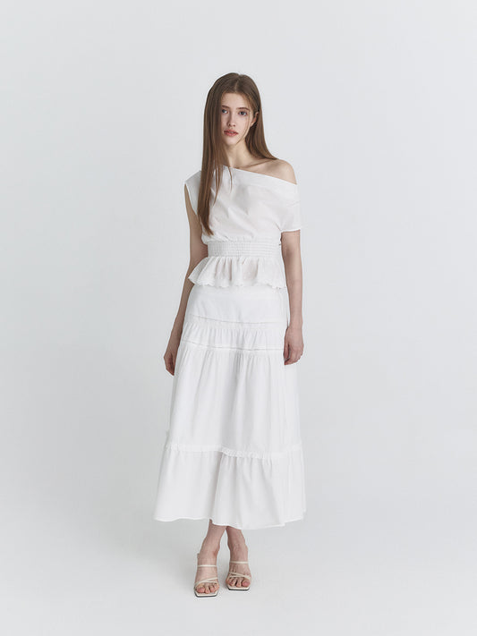 Not Your Rose Ivory One-Shoulder Short-Sleeve Top