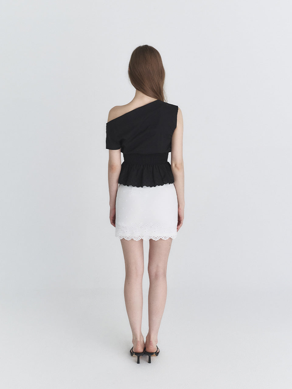 Not Your Rose Black One-Shoulder Short-Sleeve Top