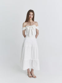 Not Your Rose Ivory Off-Shoulder Bow Top