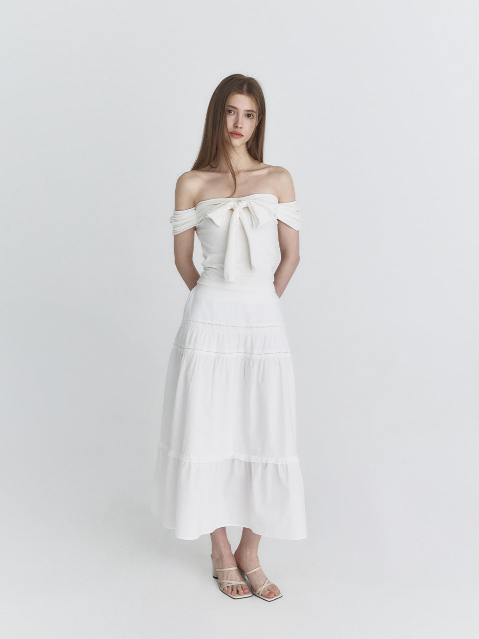 Not Your Rose Ivory Off-Shoulder Bow Top