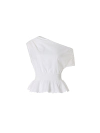 Not Your Rose Ivory One-Shoulder Short-Sleeve Top